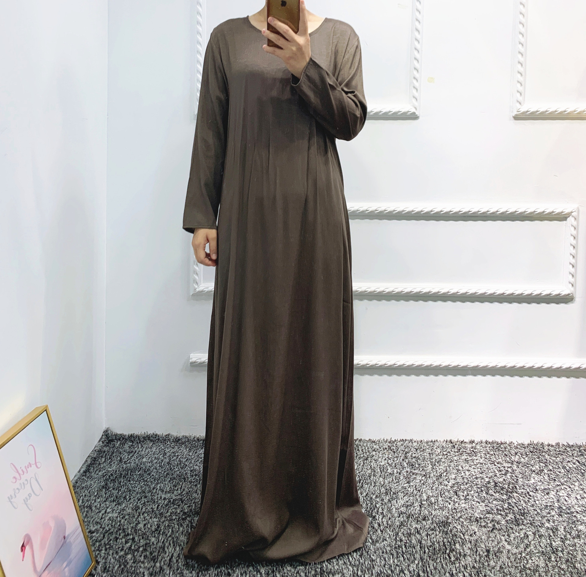 3Pcs Matching Set Women Muslim Abaya Dress fashion Linen Dubai Arabic Modest Outfit islamic Plain cardigan Wrap Front Skirt Eid